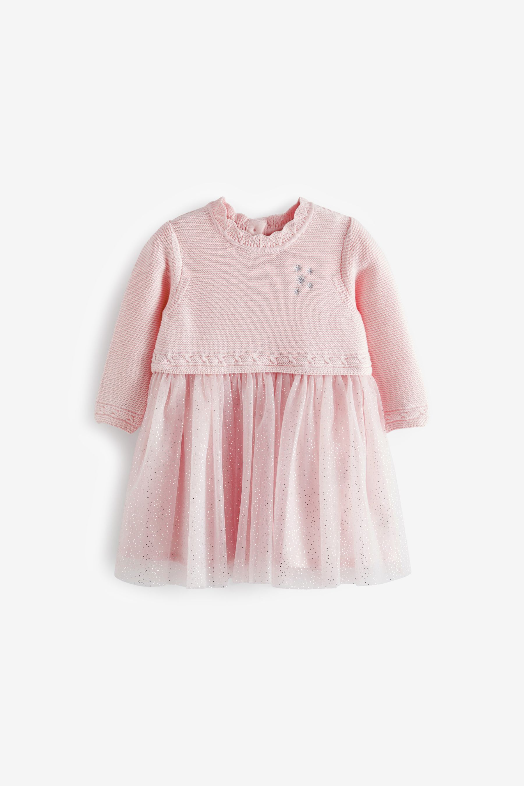 Buy Pink Baby Knitted Mesh Tutu Dress 0mths 2yrs from Next Luxembourg