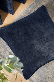 Hyperion Deep Navy Selene Luxury Chenille Piped Cushion - Image 3 of 4