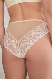 Cream High Leg Comfort Lace Knickers - Image 3 of 5