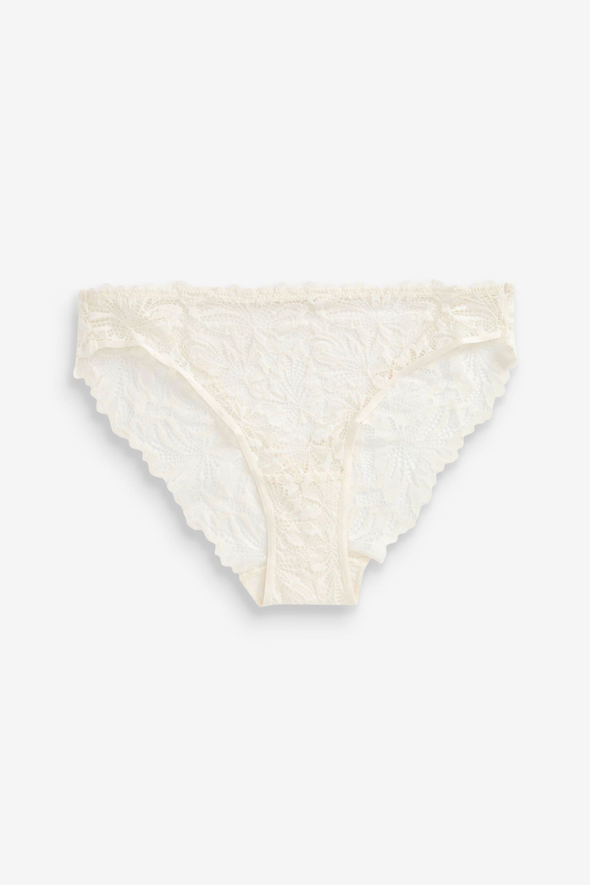 Cream High Leg Comfort Lace Knickers - Image 5 of 5