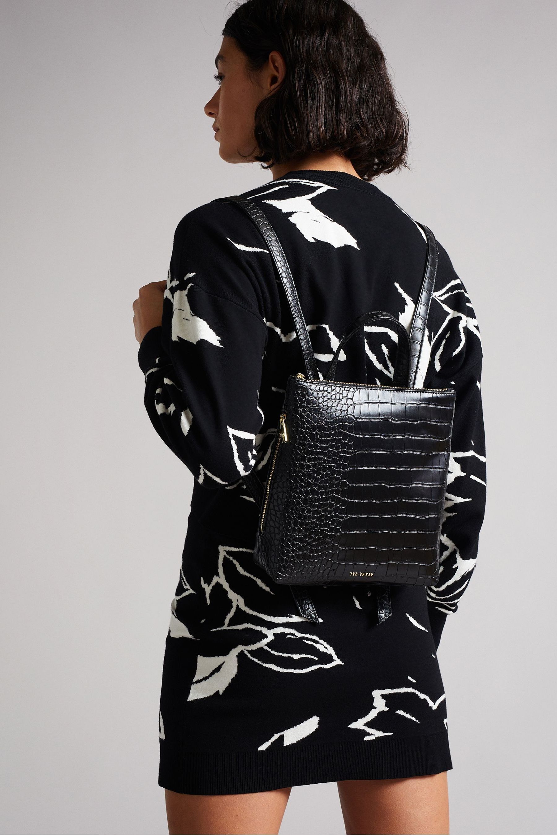 Ted baker black bag with rose gold hardware hot sale