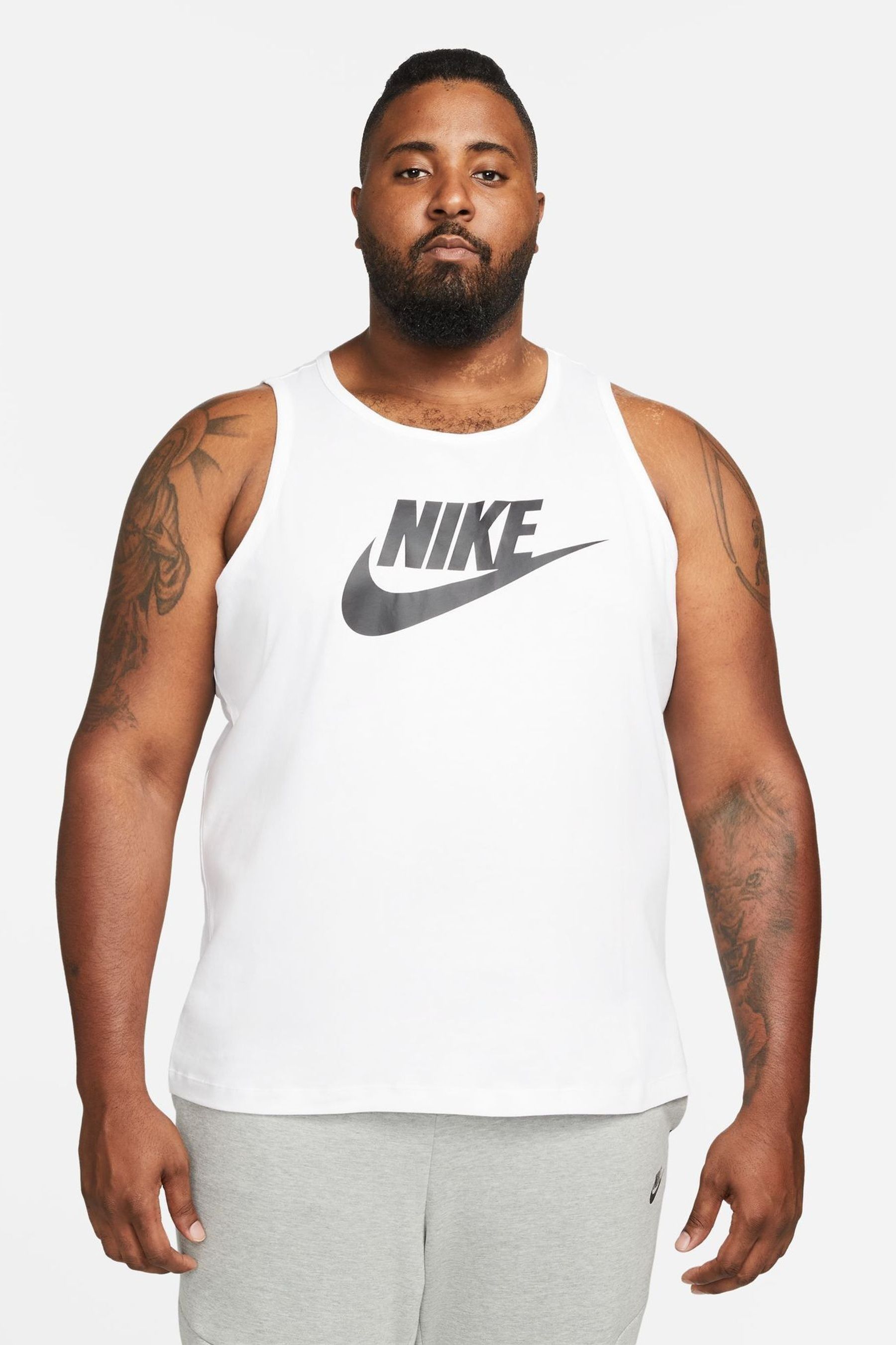Buy Nike White 100 Cotton Sportswear Vest from Next France