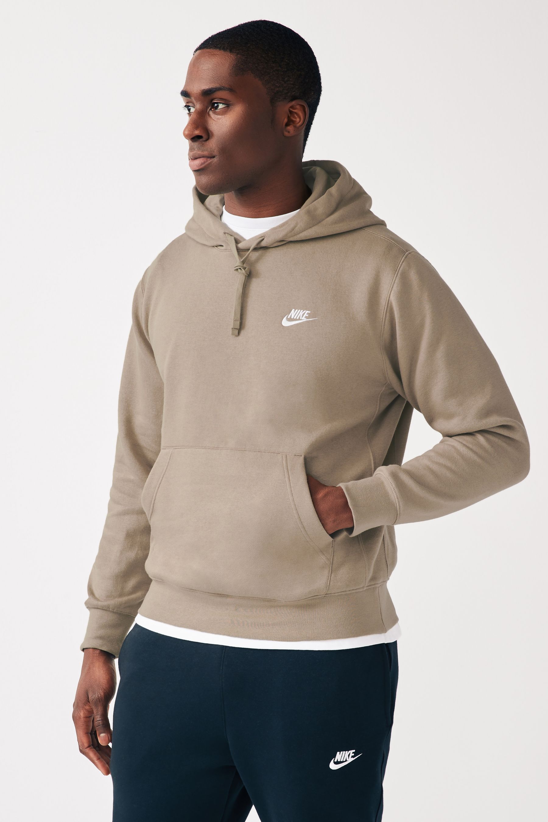 Buy Nike Khaki Green Club Pullover Hoodie from the Next UK online shop