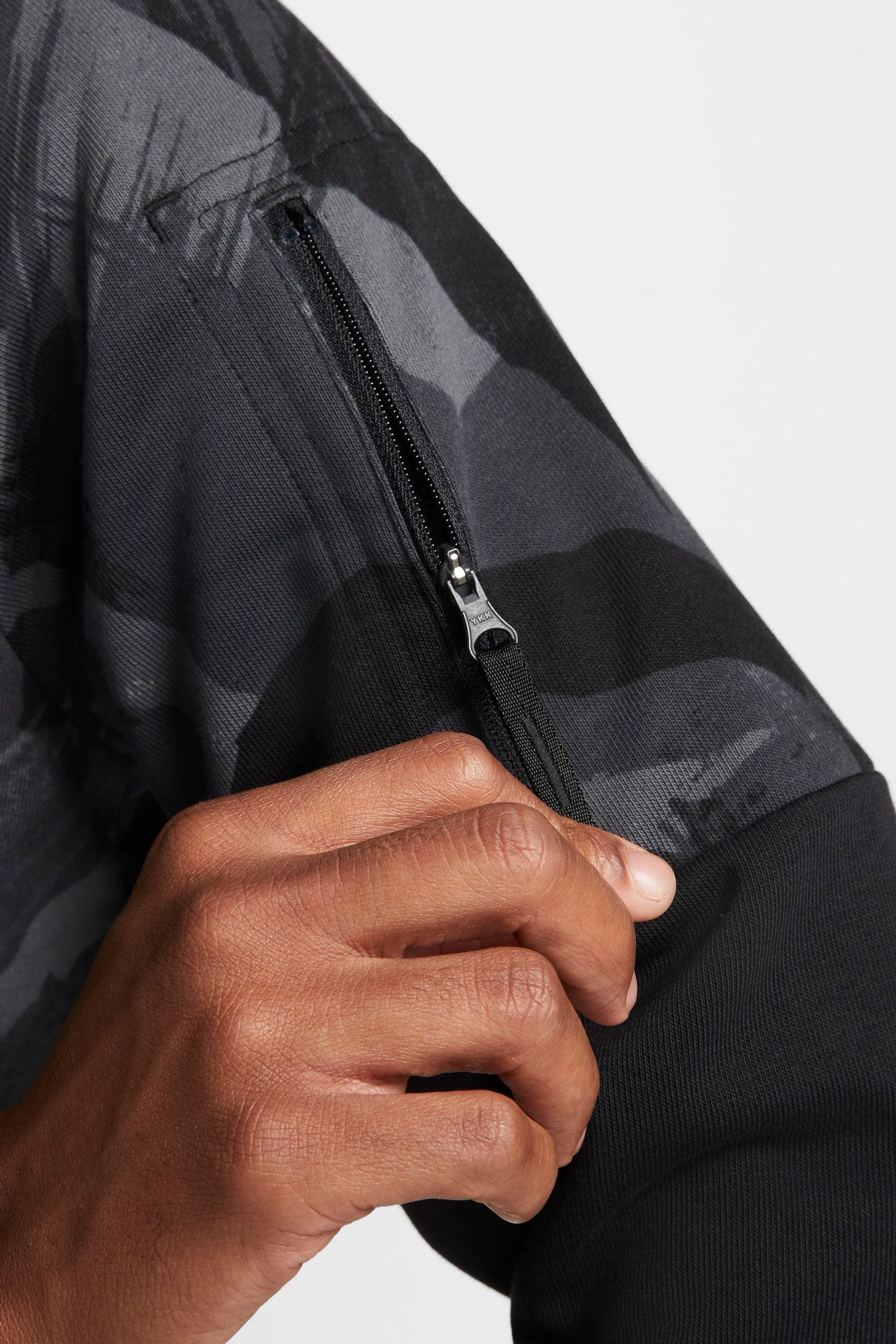 Buy Nike Black Dri FIT Fleece Hooded Camo Jacket from Next Luxembourg