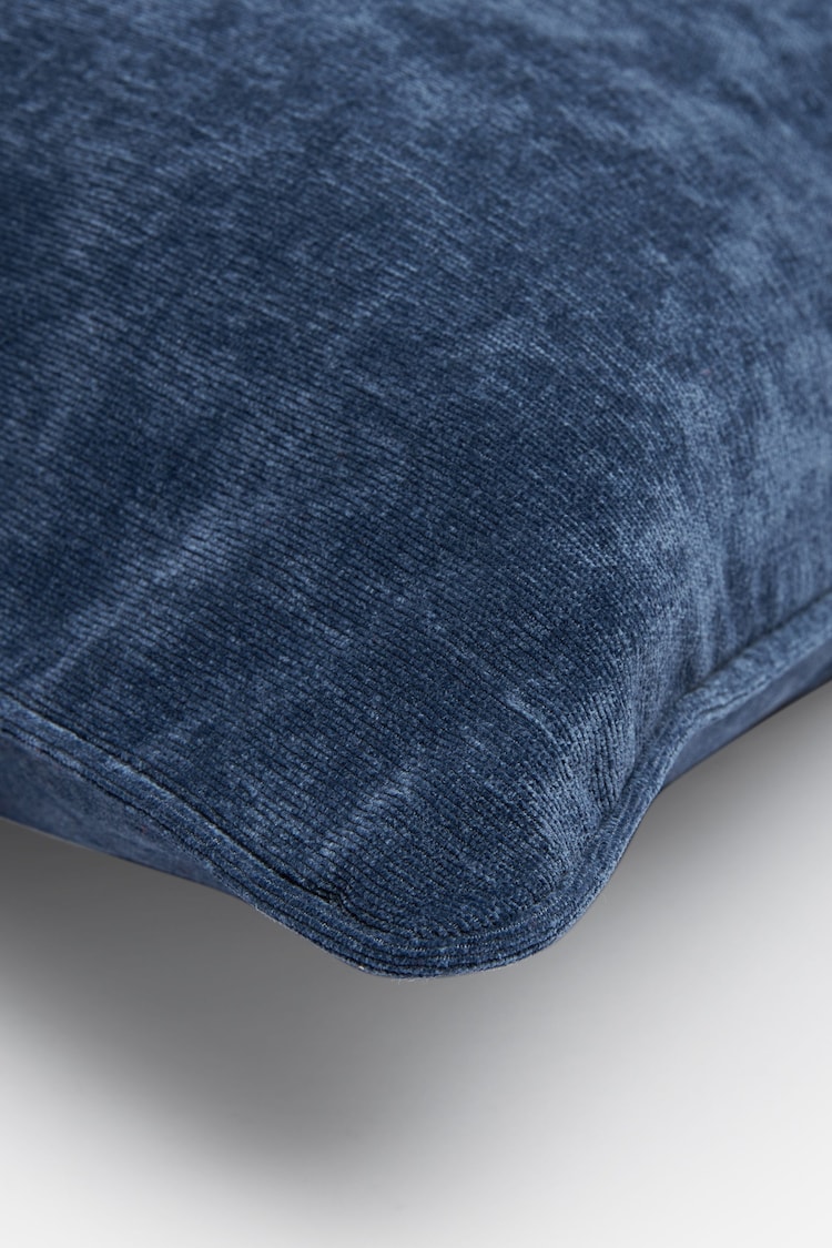 Navy 45 x 45cm Soft Velour Cushion - Image 4 of 4