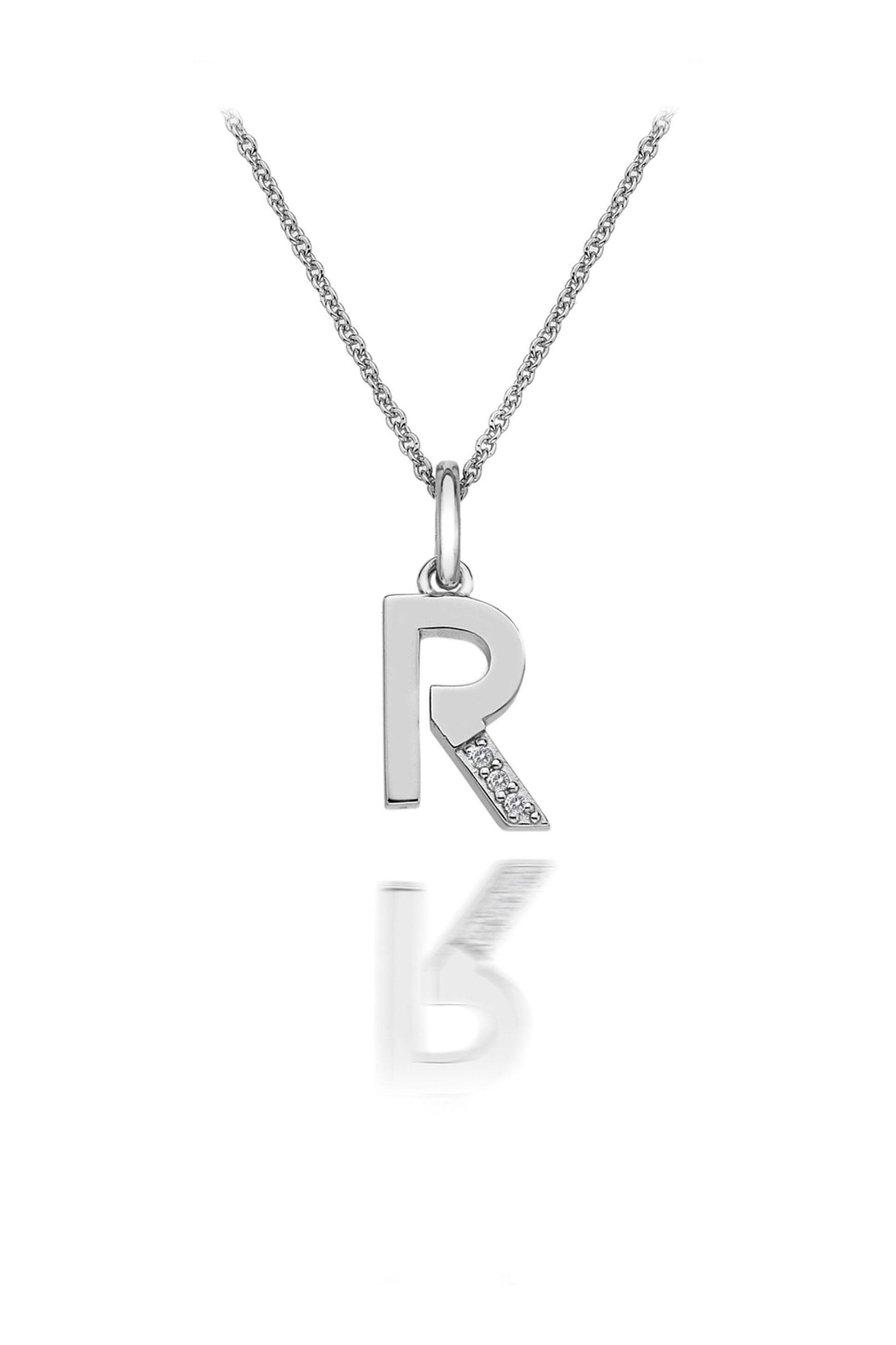 Hot Diamonds Silver Micro Initial Pendant Necklace - Image 1 of 2