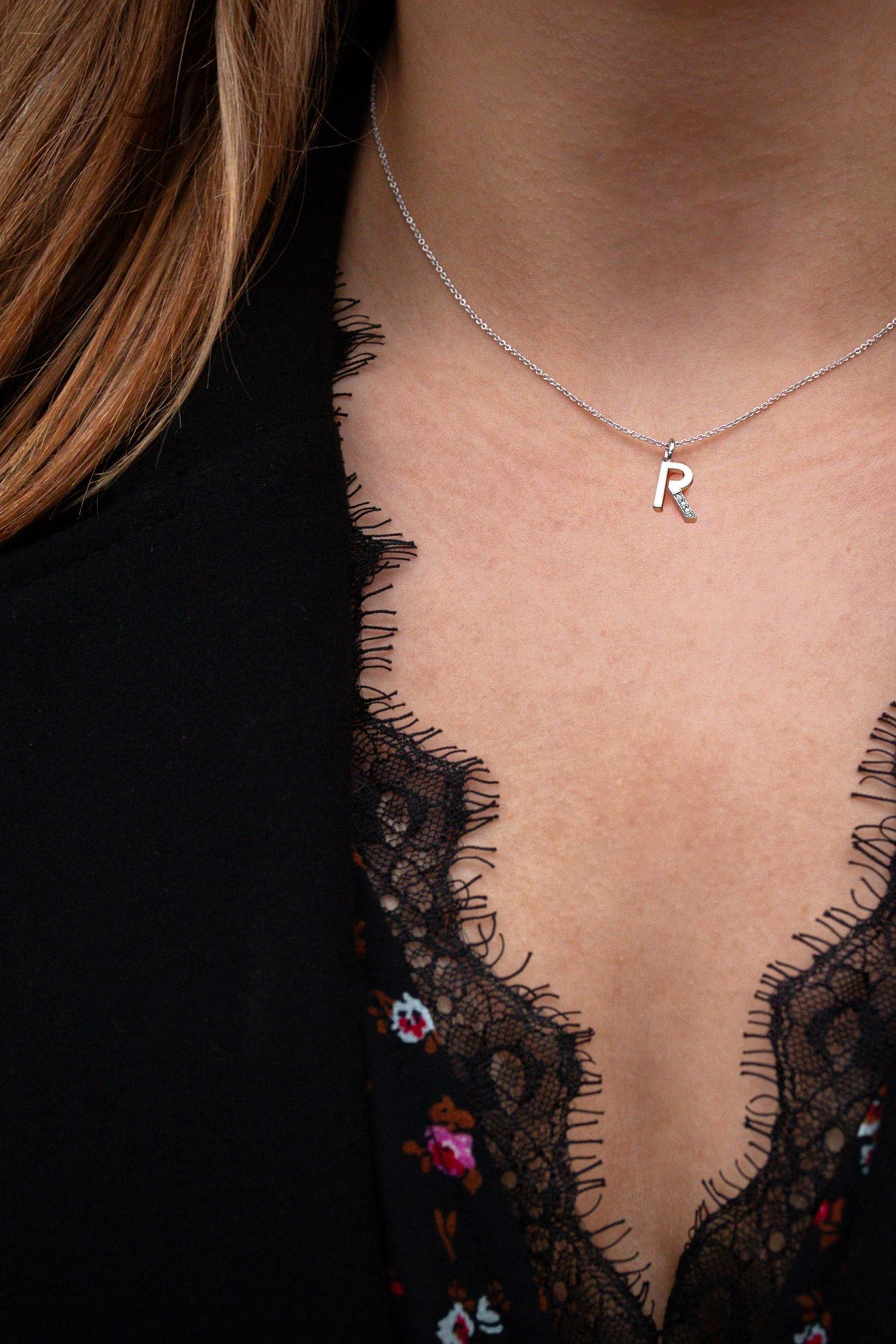 Buy Hot Diamonds Silver Micro Initial Pendant Necklace from Next Luxembourg