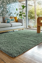 Dark Green Premium Cosy Shaggy Rug - Image 8 of 9