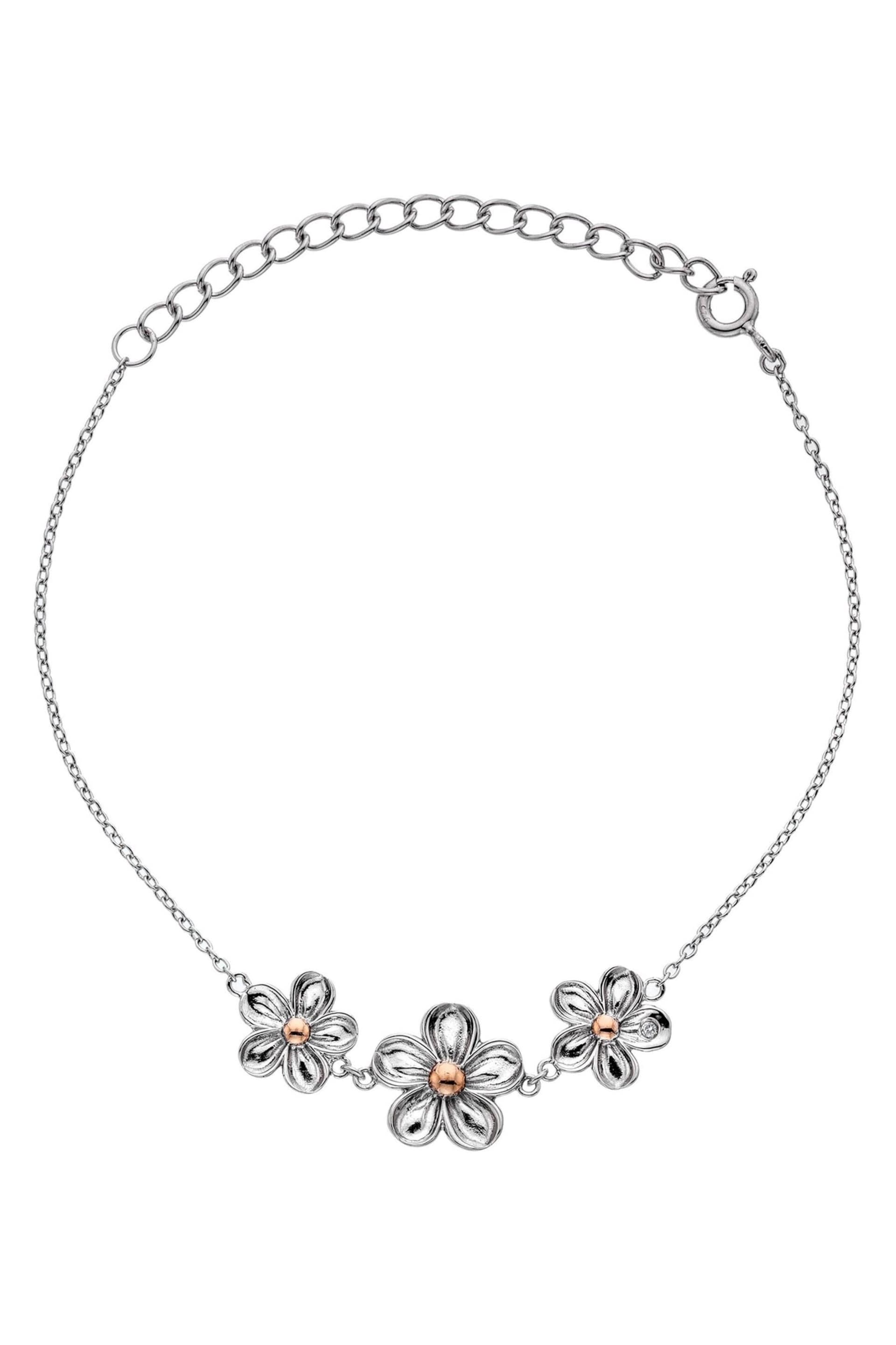 Hot Diamonds Silver Tone Forget Me Not Bracelet - Image 1 of 3