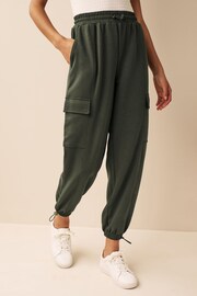 Khaki Green Jersey Parachute Cargo Trousers - Image 1 of 6