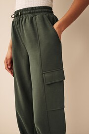 Khaki Green Jersey Parachute Cargo Trousers - Image 4 of 6