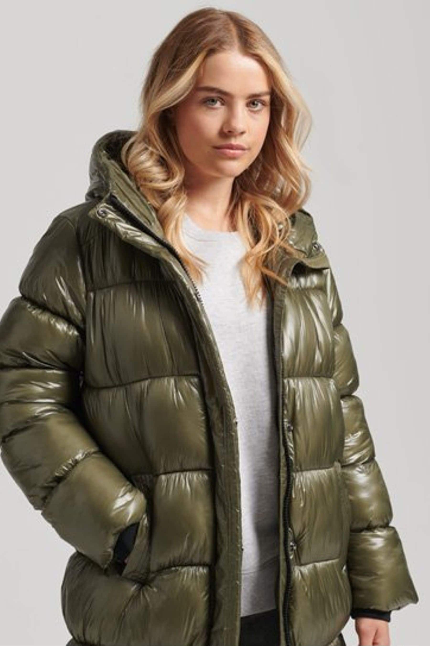 Superdry long sports padded coat clearance