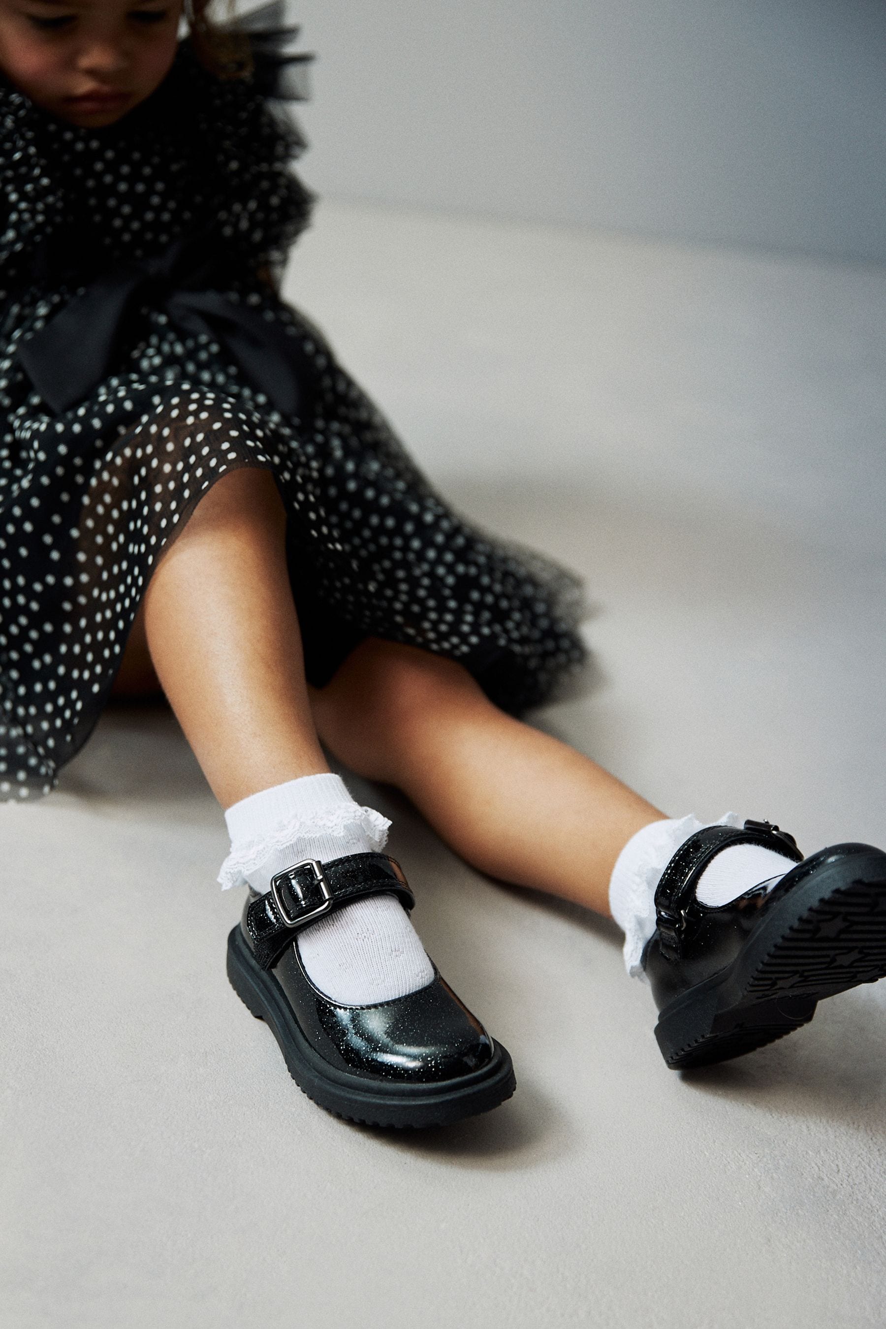 Buy Black Sparkle Chunky Mary Jane Shoes from Next Luxembourg