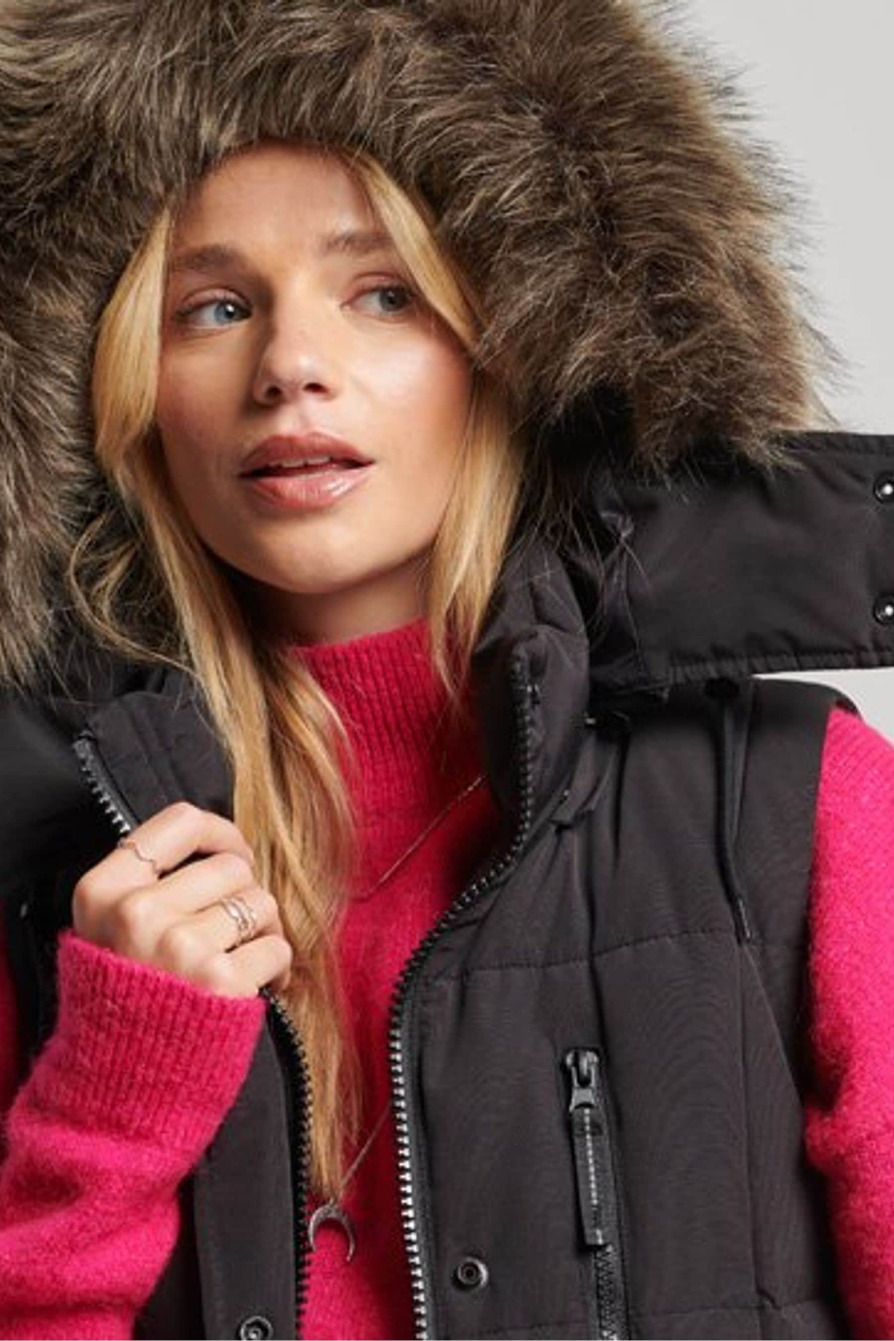 Hooded faux fur gilet online