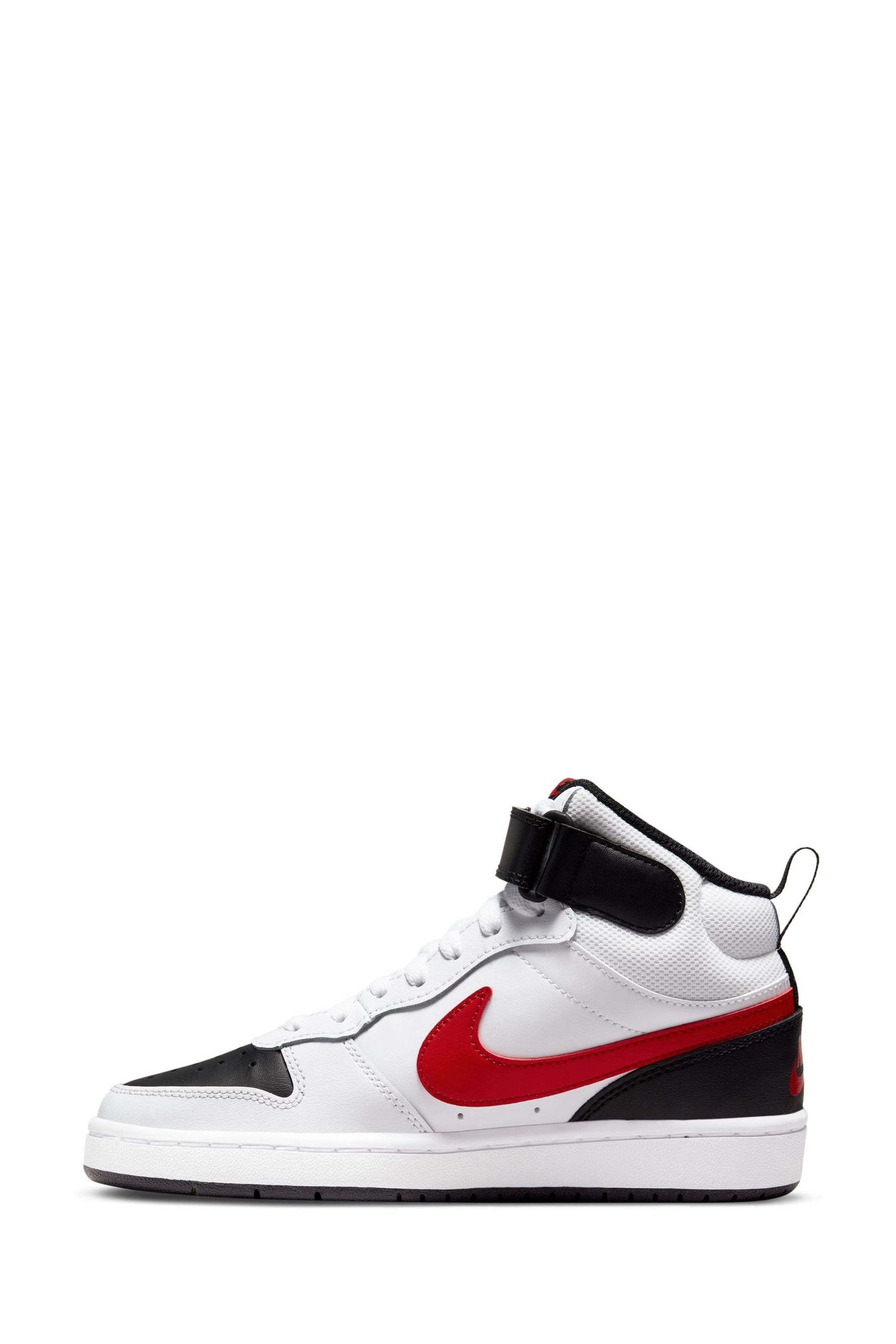 Red white and black nike high tops sale