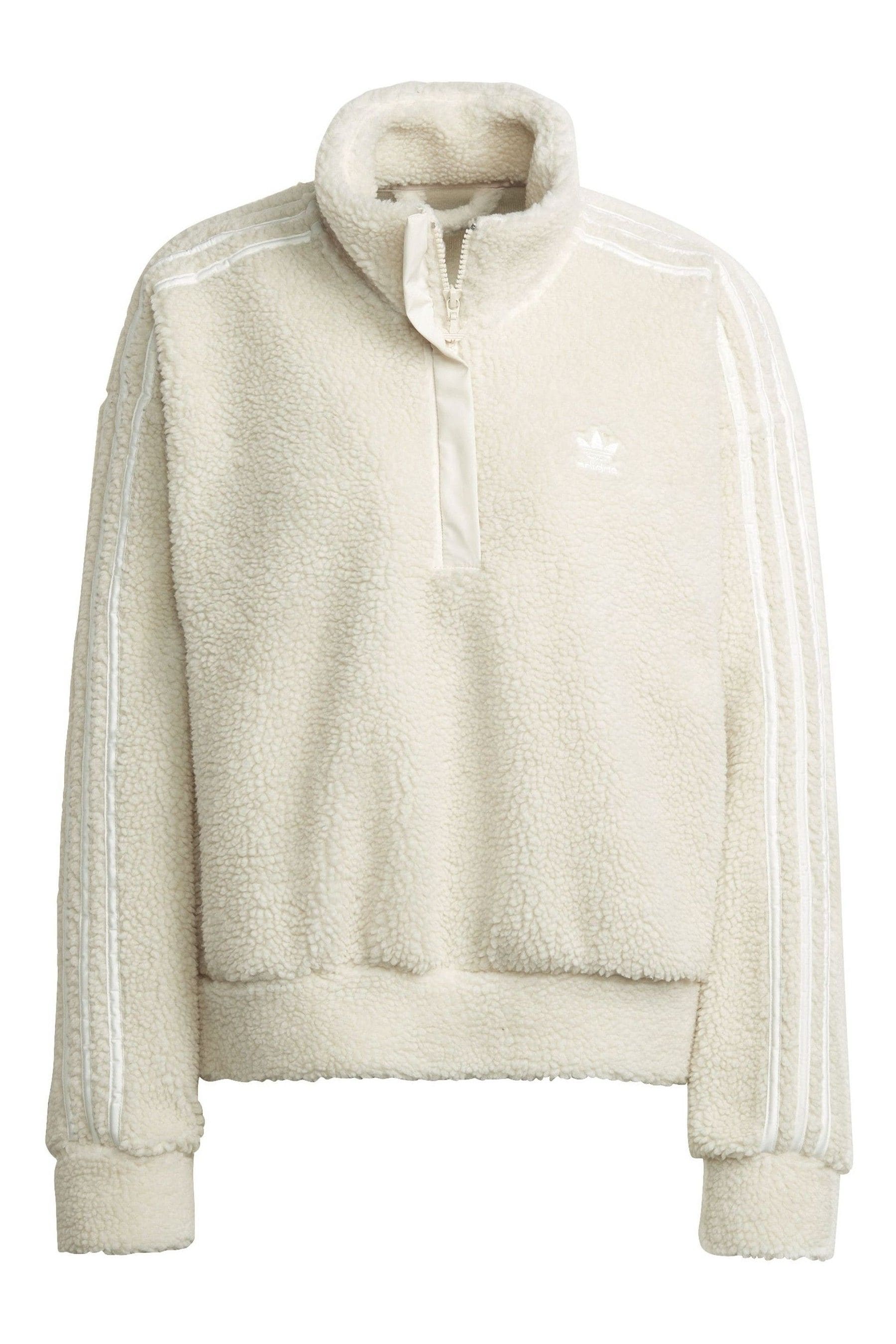 White adidas half zip new arrivals