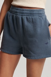 Superdry Blue Vintage Wash Sweat Shorts - Image 2 of 3