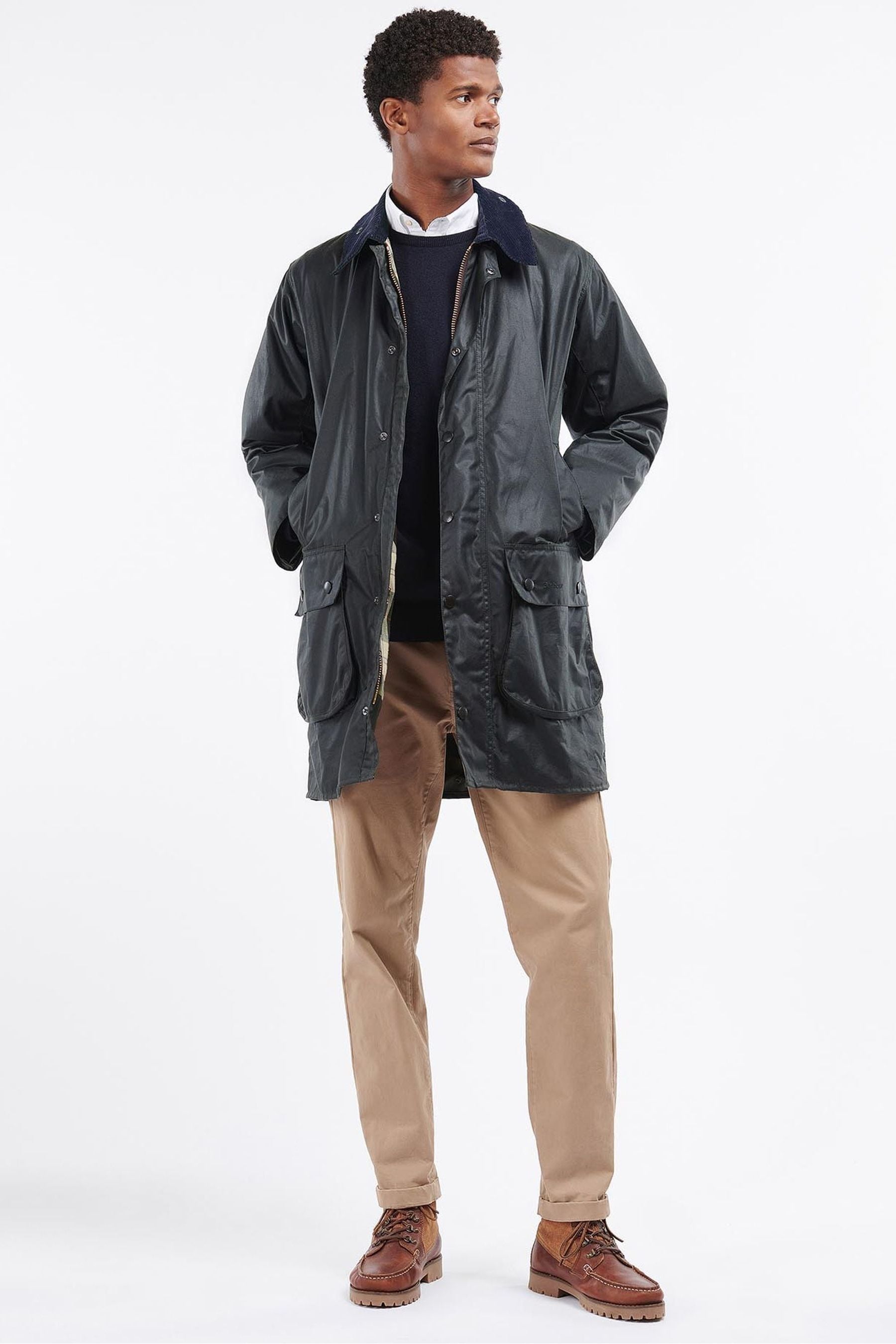 Next navy wax jacket discount