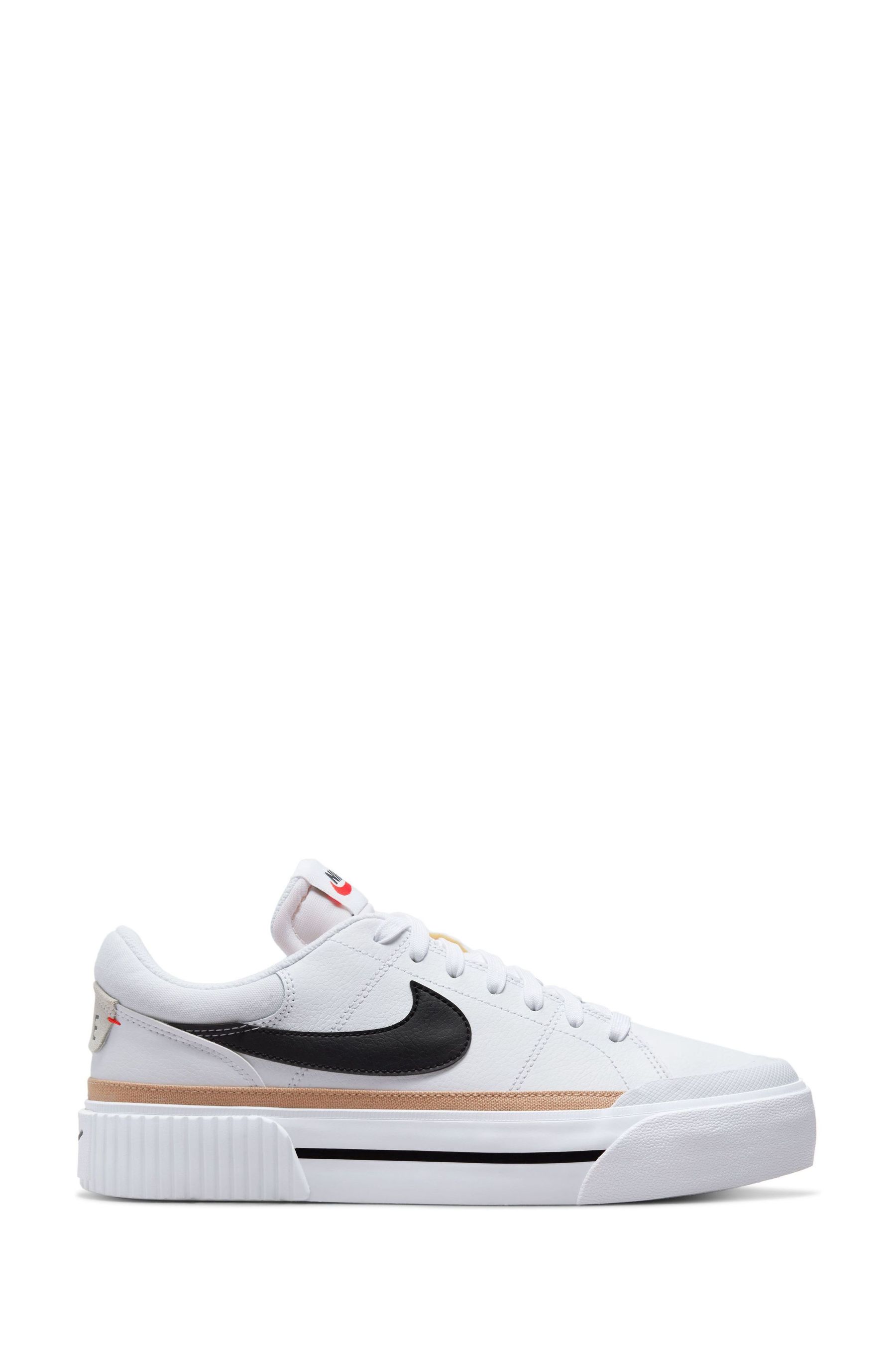 Buy Nike White Black Court Legacy Lift Platform Trainers from the Next UK online shop