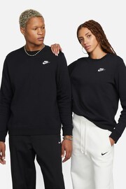 Nike Black Club Fleece Crew Neck Sweatshirt - Image 2 of 5