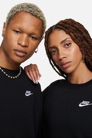 Nike Black Club Fleece Crew Neck Sweatshirt - Image 4 of 5