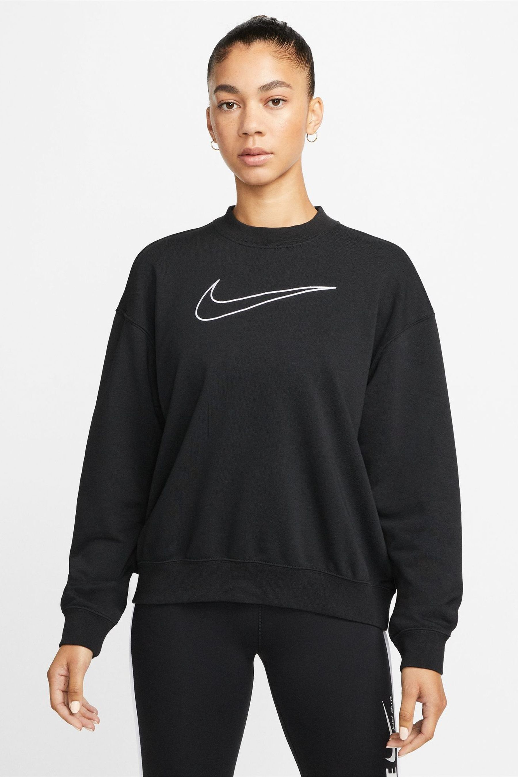Buy Nike Black Dri FIT Get Fit Crew Neck Sweatshirt from the Next UK online shop