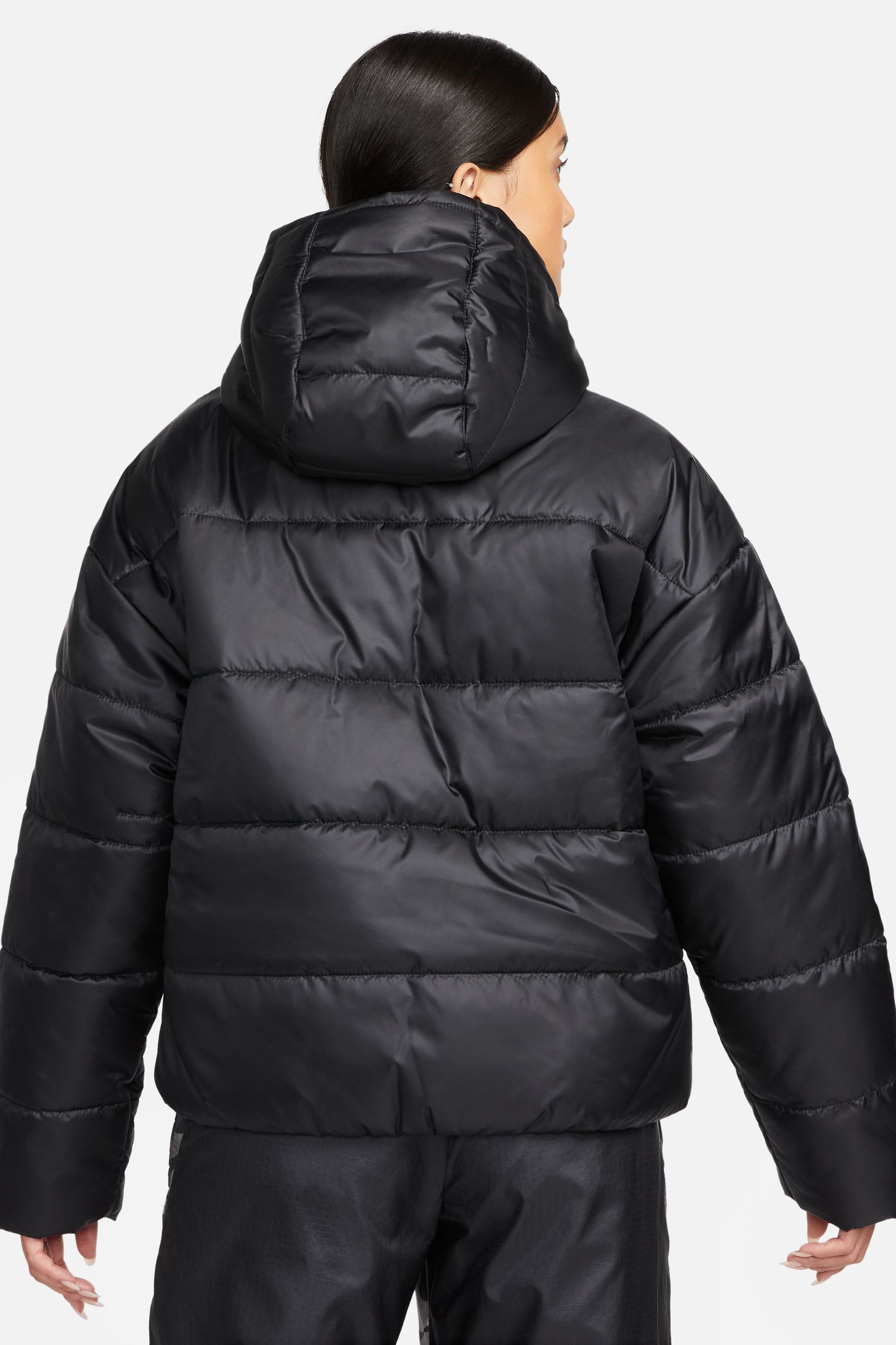 Buy Nike Black Therma Fit Hooded Puffer Jacket Coat from Next Ireland