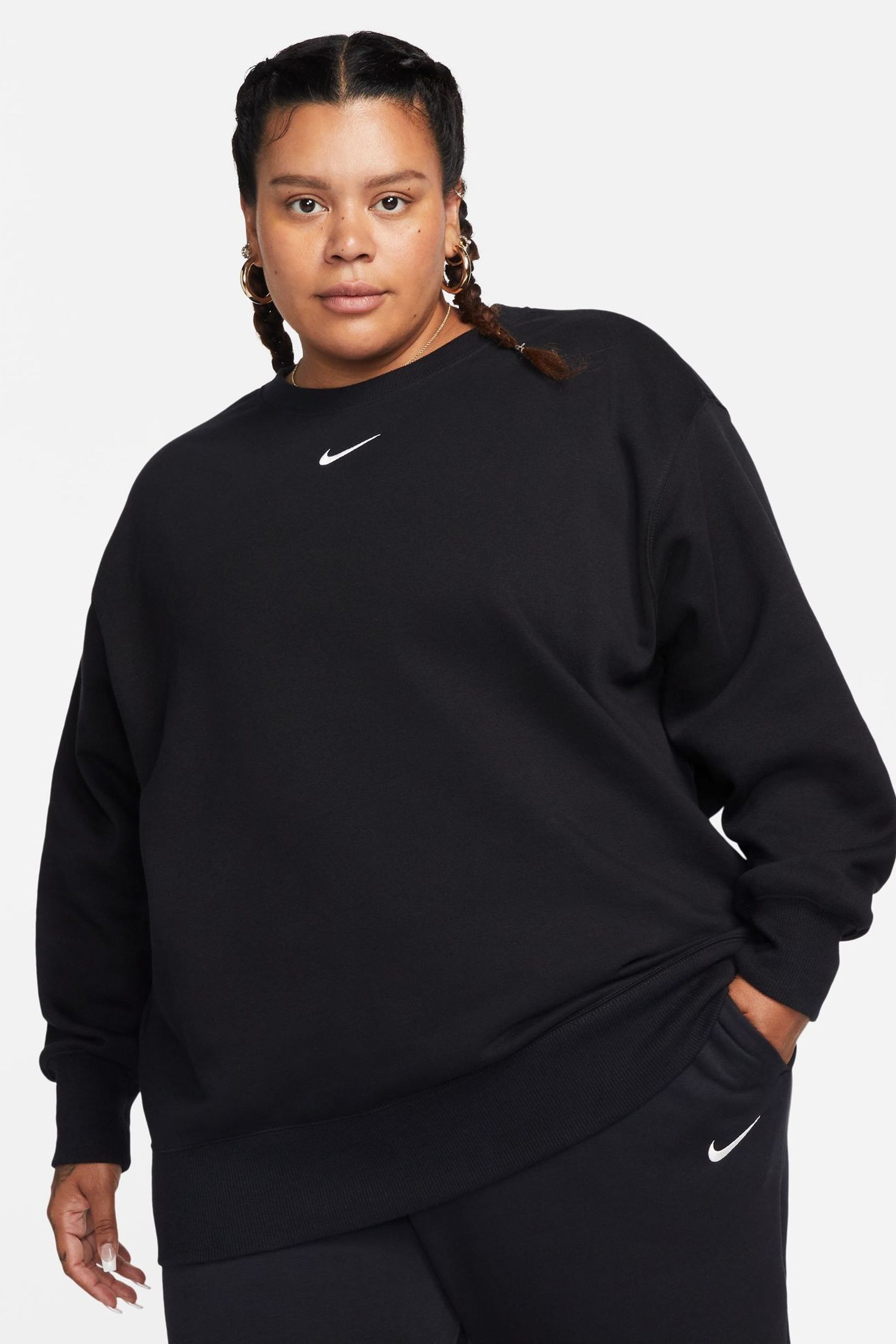 Womens black nike crewneck sweatshirt new arrivals