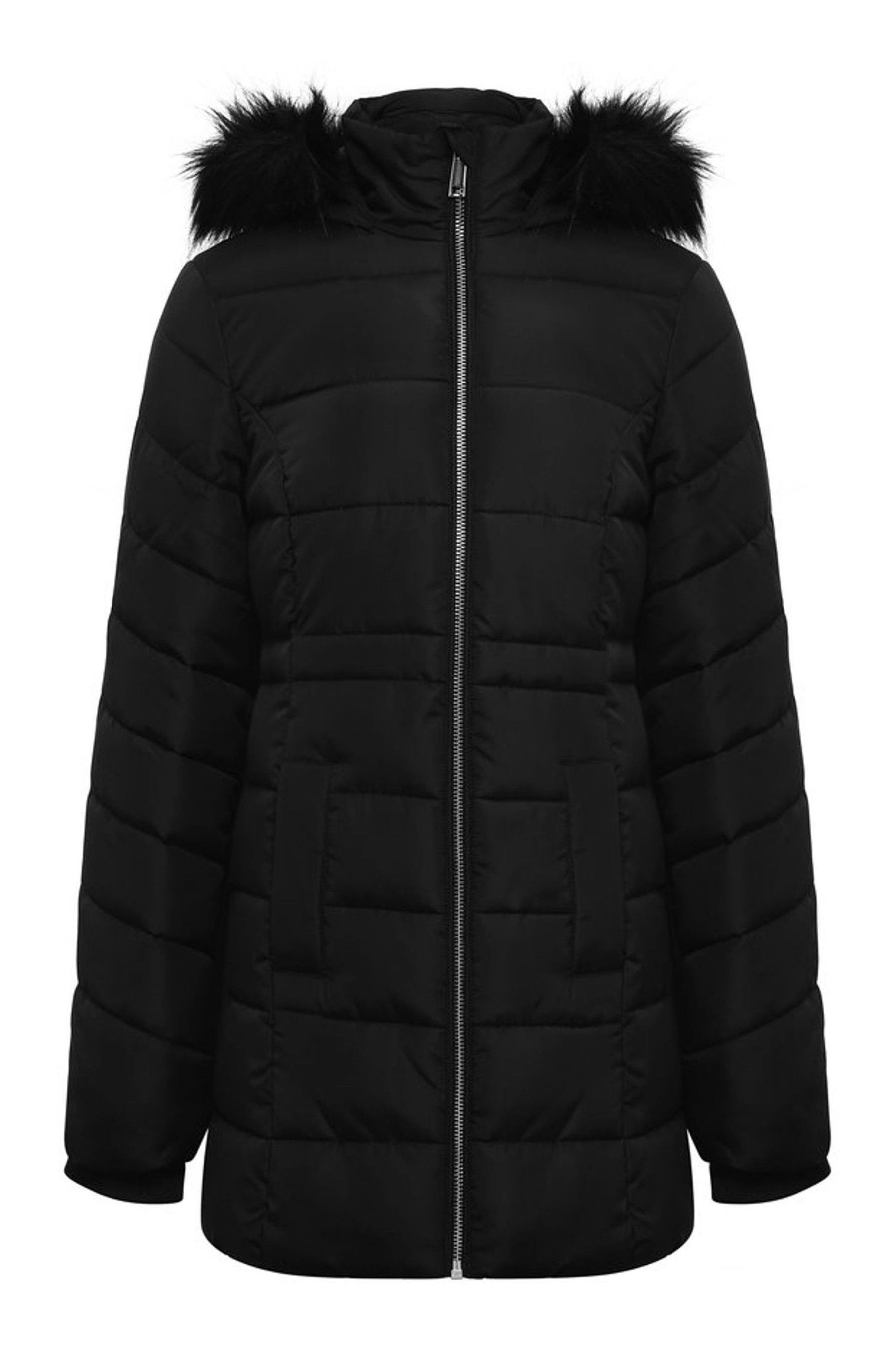 Kylie faux fur quilted coat hot sale