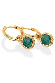 Hot Diamonds X Jac Jossa Gold Tone Revive Malachite Earrings - Image 2 of 3