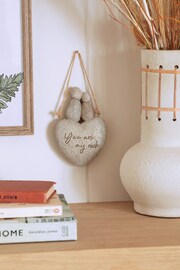 Grey Stone Effect Love Heart Hanging Decoration - Image 1 of 3