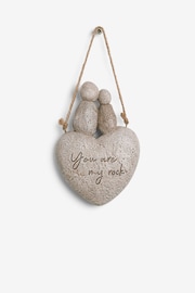 Grey Stone Effect Love Heart Hanging Decoration - Image 2 of 3