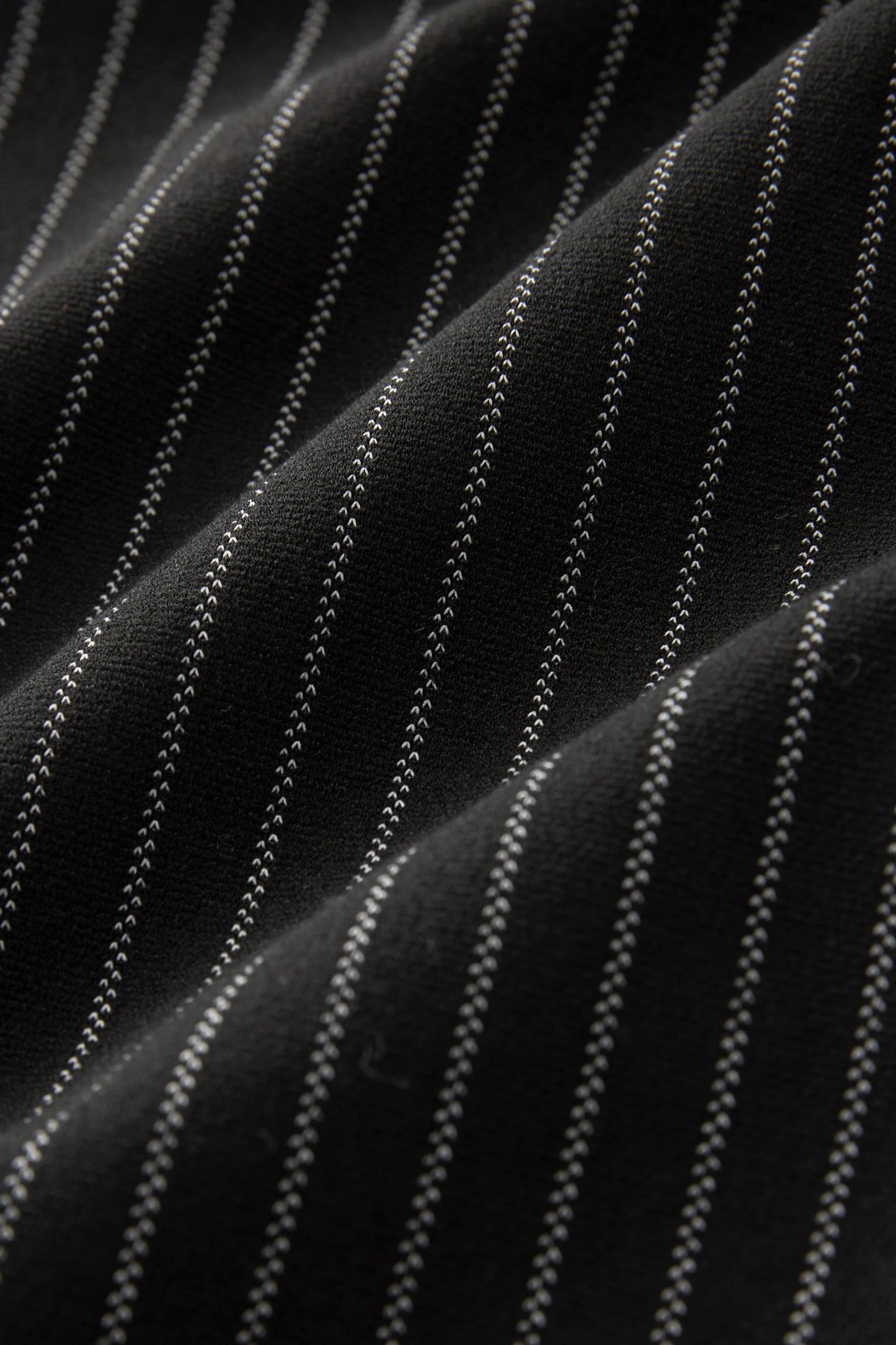 Black Pinstripe Jersey Wide Leg Side Stripe Trousers - Image 5 of 5