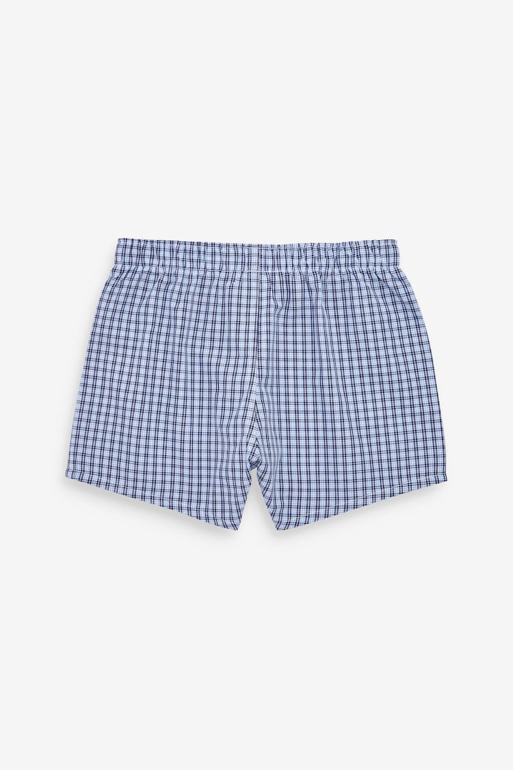 Blue 100% Cotton Woven Trunks 3 Pack (2-16yrs) - Image 5 of 5