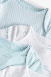 Blue/White Elephant 4 Pack Short Sleeve Baby Bodysuits - Image 12 of 12