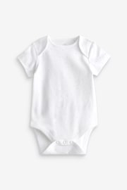 Blue/White Elephant 4 Pack Short Sleeve Baby Bodysuits - Image 4 of 12