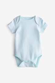 Blue/White Elephant 4 Pack Short Sleeve Baby Bodysuits - Image 6 of 12