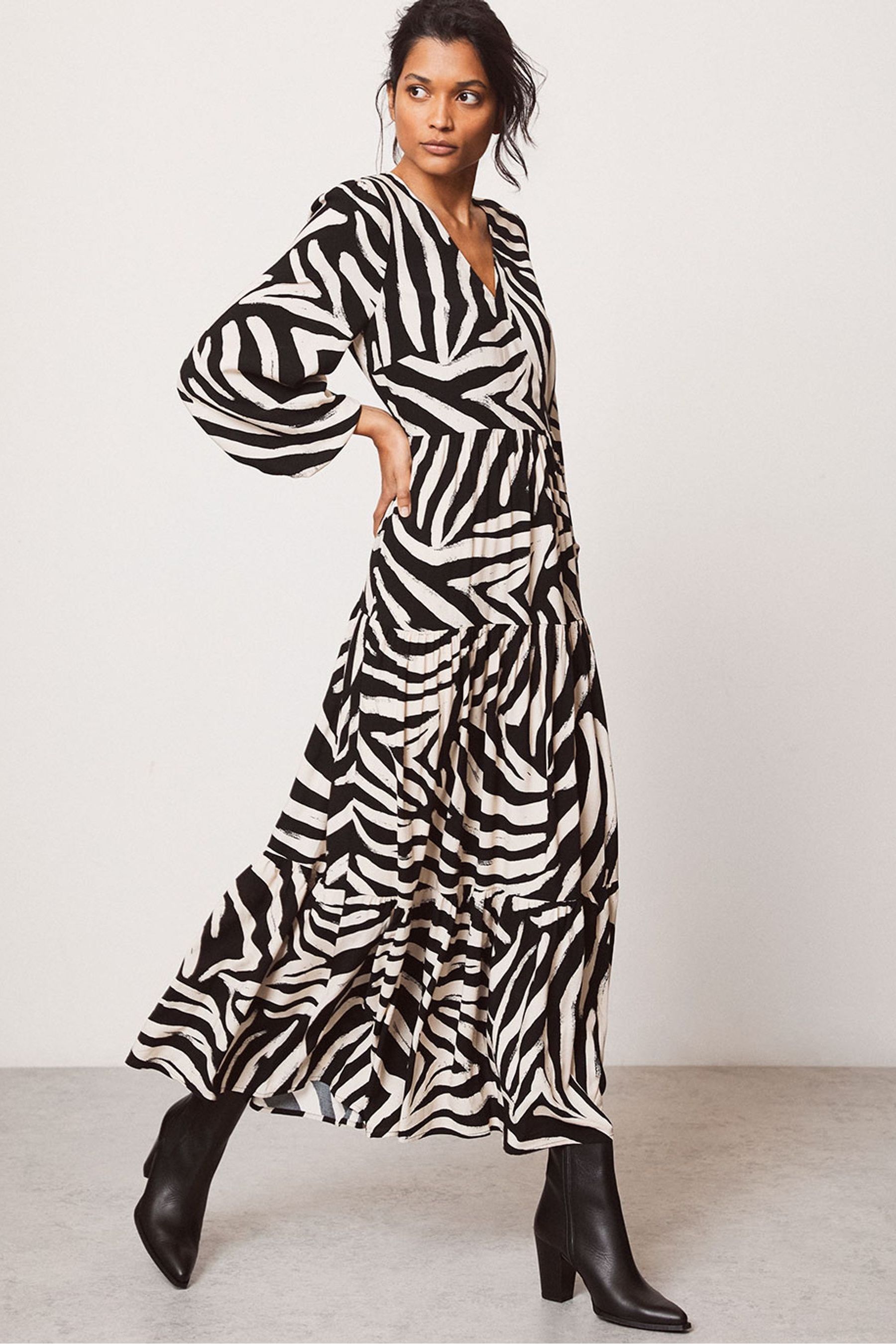 Buy Mint Velvet Black Tiered Roselyn Maxi Dress from Next Luxembourg