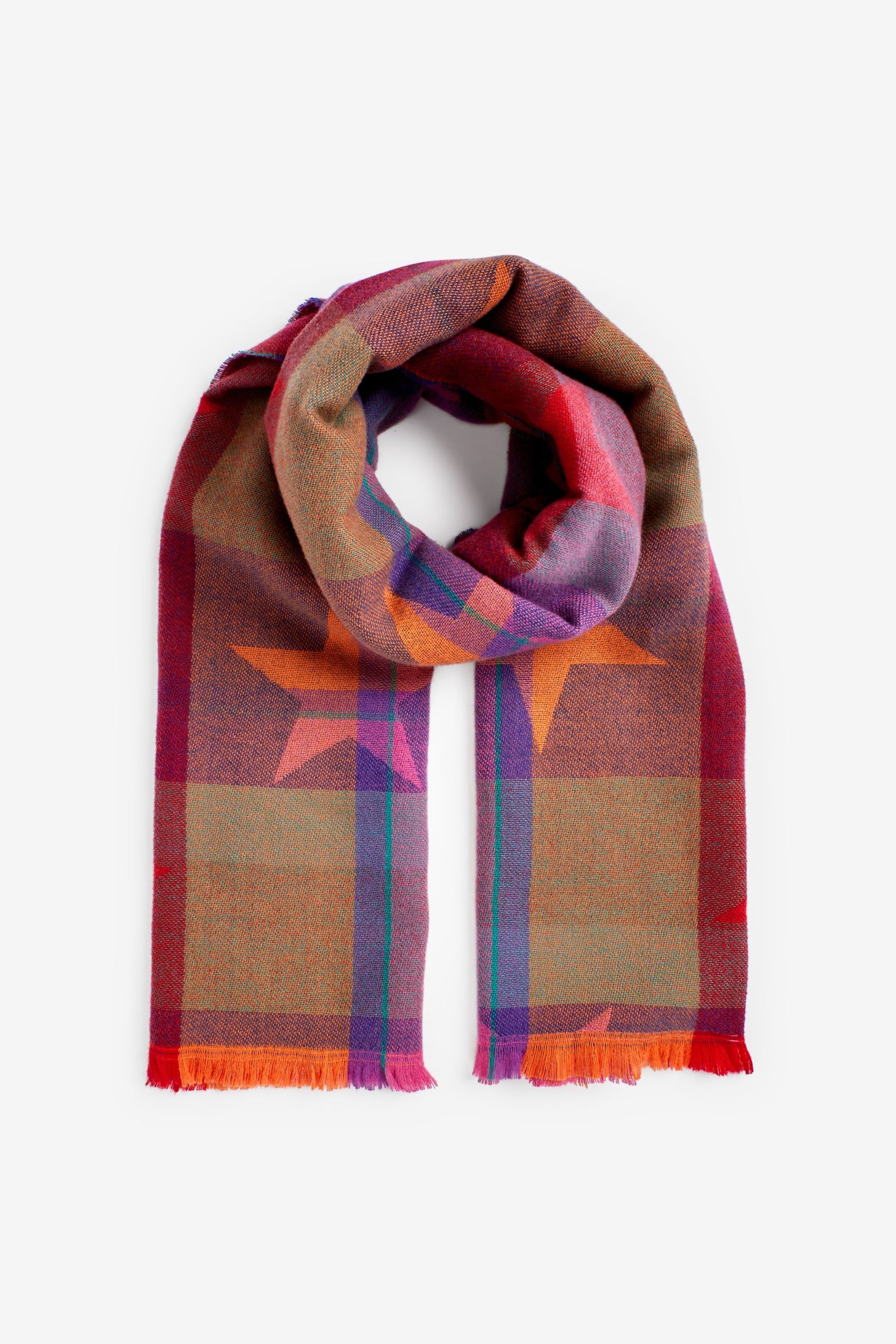 Bright Check Star Heavyweight Blanket Scarf - Image 4 of 6