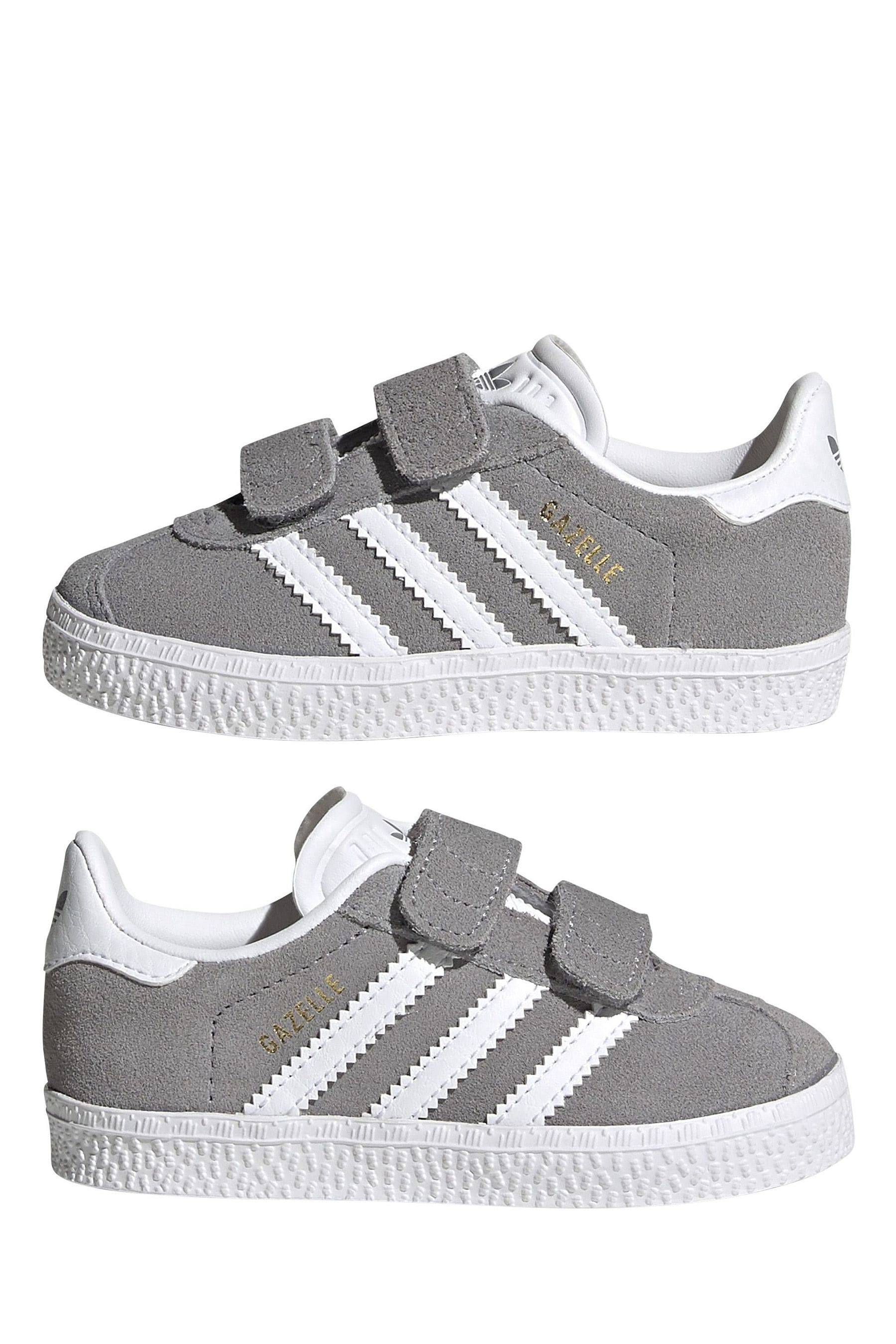 Buy adidas originals Grey Infant Gazelle Strap Close Trainers from Next Luxembourg