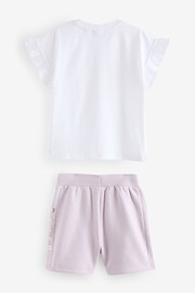 Baker by Ted Baker Lilac Purple Frilled T-Shirt and Short Set - Image 7 of 10