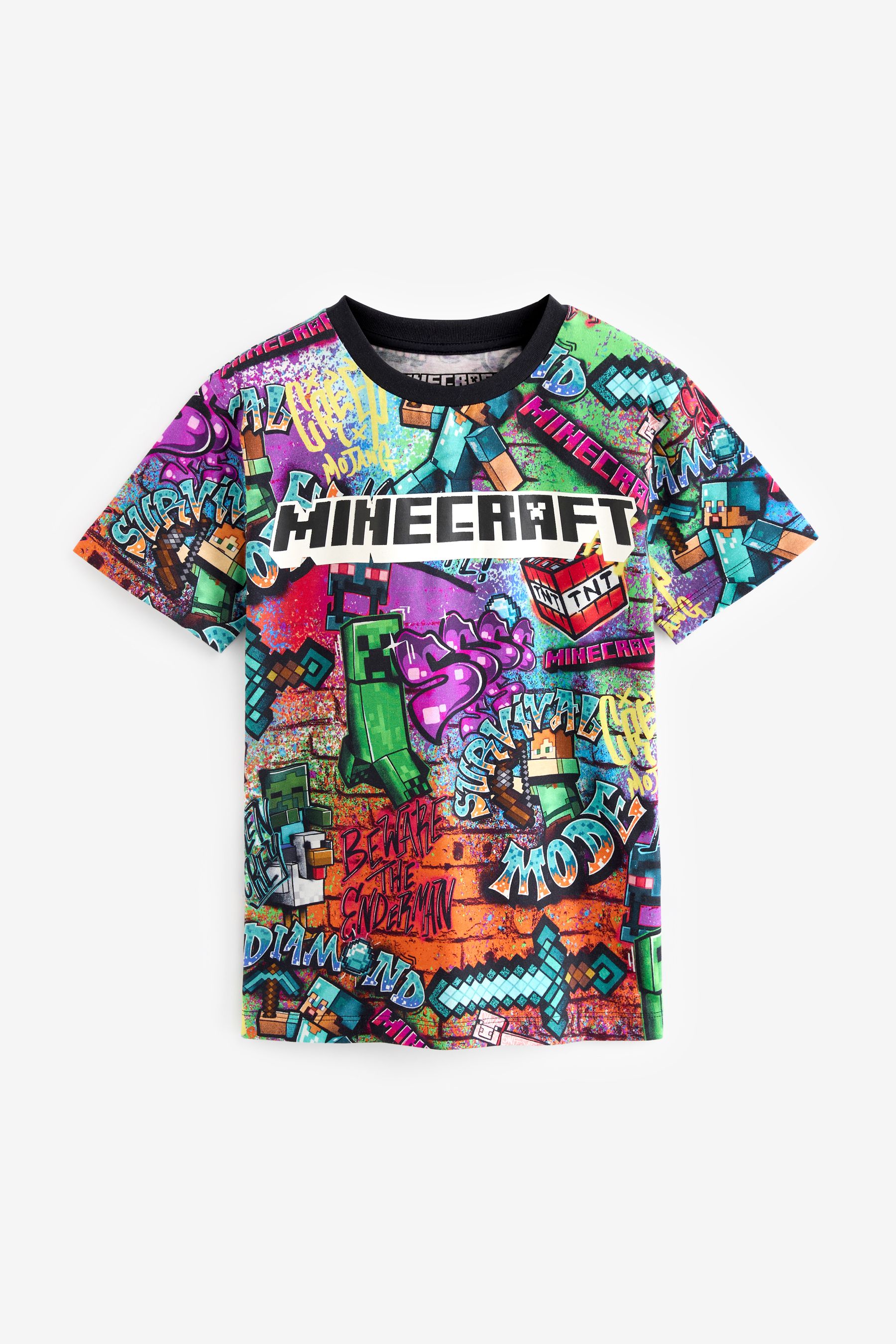 NEXT Graffiti 100 Cotton Licensed Minecraft T Shirt 3 16yrs 12 Yrs Boys