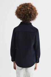 Reiss Navy Albion Junior Corduroy Cutaway Collar Shirt - Image 5 of 6