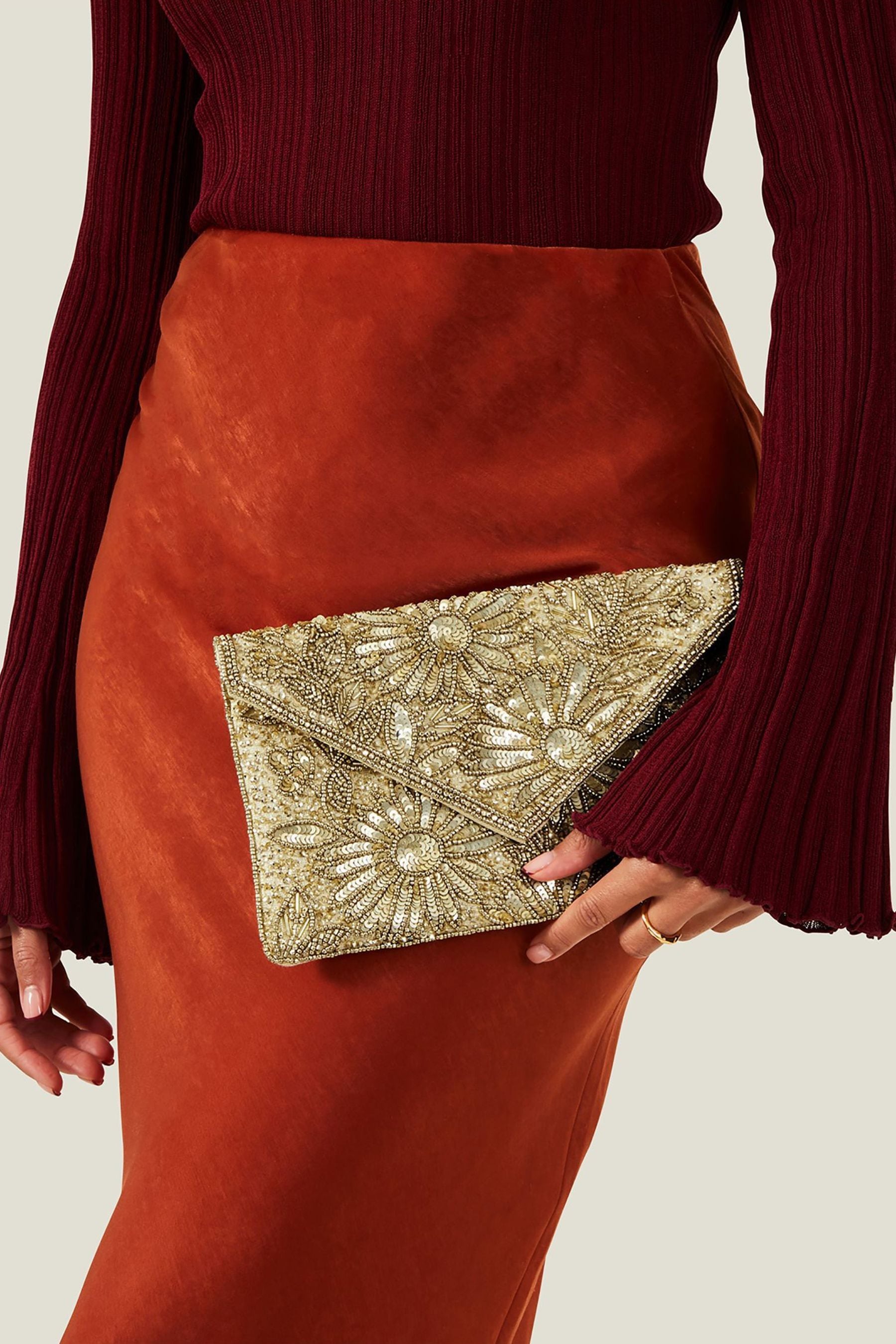 Gold clutch bag accessorize hotsell