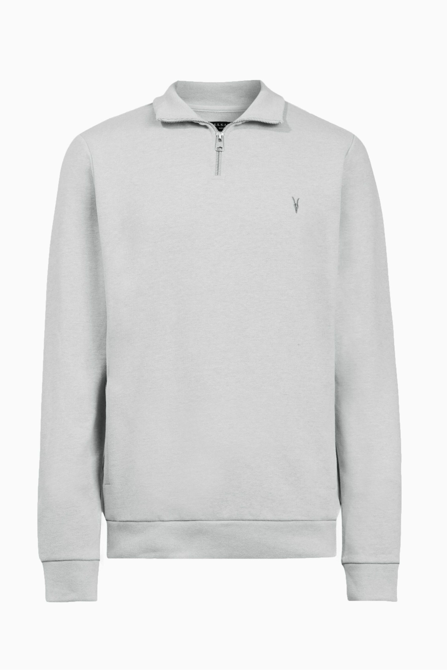 Buy AllSaints Grey 100 Cotton Raven Half Zip Jumper from Next Qatar
