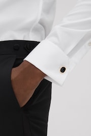 Reiss White Marcel - Double Cuff Slim Fit Double Cuff Dinner Shirt - Image 4 of 7