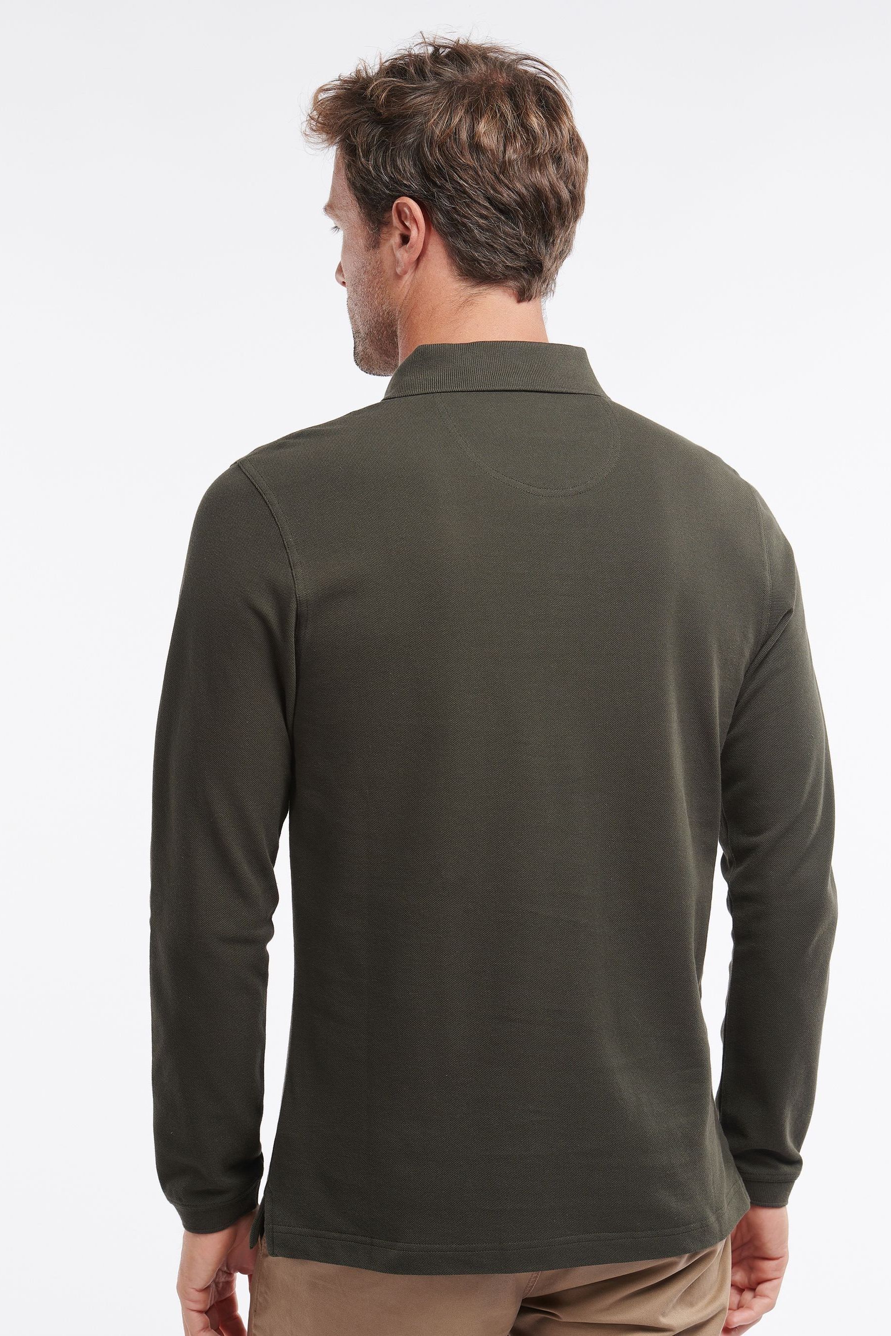 Buy Barbour Green 100 Cotton Essential Long Sleeve Sports Polo Shirt from the Next UK online shop