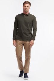 Barbour® Green 100% Cotton Essential Long Sleeve Sports Polo Shirt - Image 4 of 8