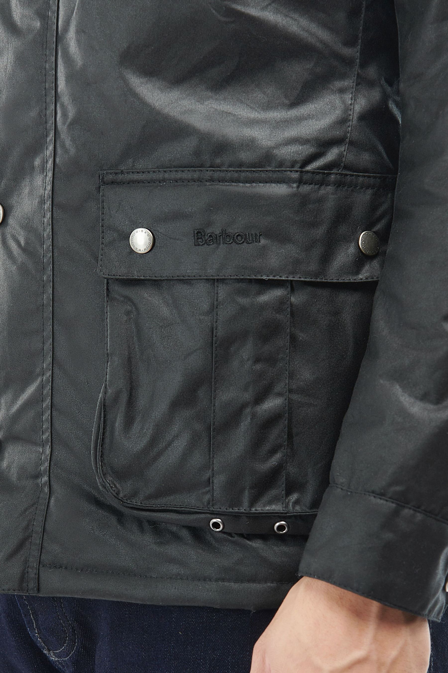 Barbour international duke slim fit wax jacket navy clearance