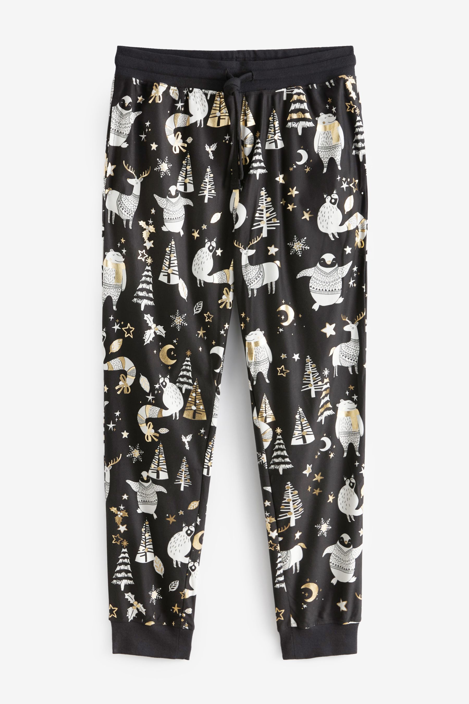 Buy Black White Next Matching Mens Family Woodland Pyjamas from Next Luxembourg